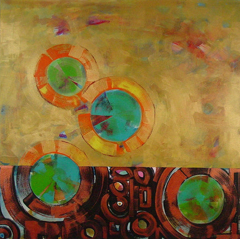 Abstract Diary:  Gold with Circles
